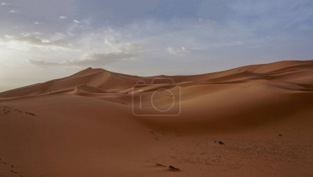 Photo for 04_Sunrise of the famous and legendary dunes of Erg Chebbi in the Sahara Desert, Morocco. - Royalty Free Image