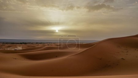 Photo for 03_Sunrise of the famous and legendary dunes of Erg Chebbi in the Sahara Desert, Morocco. - Royalty Free Image