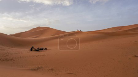 Photo for 02_Sunrise of the famous and legendary dunes of Erg Chebbi in the Sahara Desert, Morocco. - Royalty Free Image