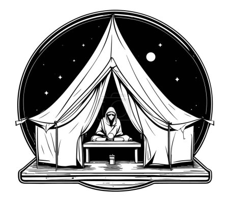 Illustration for Fortune teller tent. Future prediction. Vector graphic illustration - Royalty Free Image