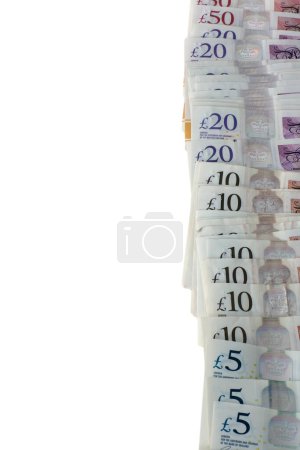 Foto de Una extensión de billetes de libra esterlina a la derecha. - Imagen libre de derechos