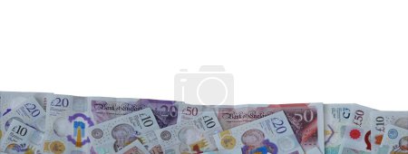 Foto de Un panorama del dinero esterlina usado. - Imagen libre de derechos
