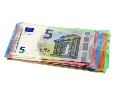 Foto de Billetes de banco en euros aislados. - Imagen libre de derechos