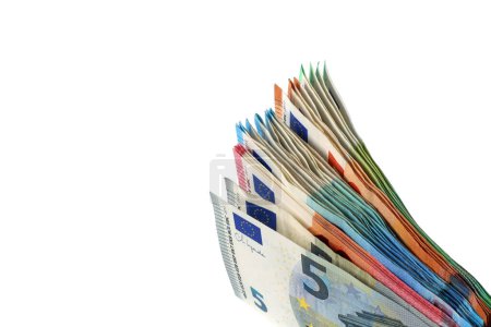 Foto de Billetes de banco en euros aislados. - Imagen libre de derechos