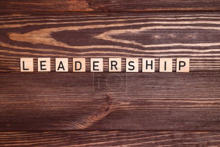 Photo for Leader, leadership, lead lettering word on wooden background - Royalty Free Image