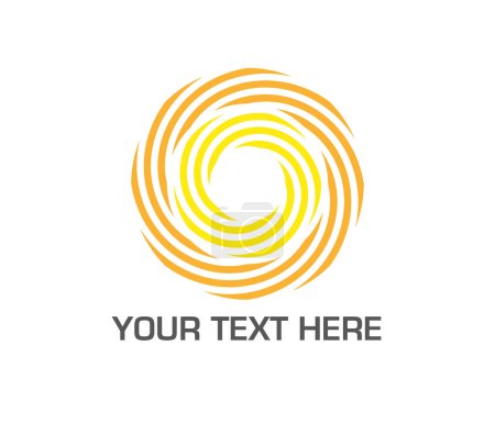 Two concentric colorful and dynamic vortices. Yellow and orange. Ready logo