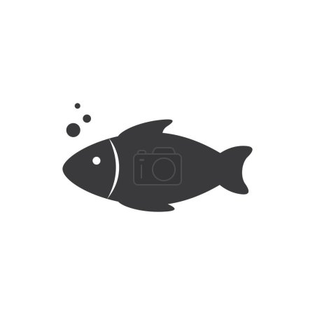 Icône poisson dessin plat isolé vecteur illustration sur fond blanc.