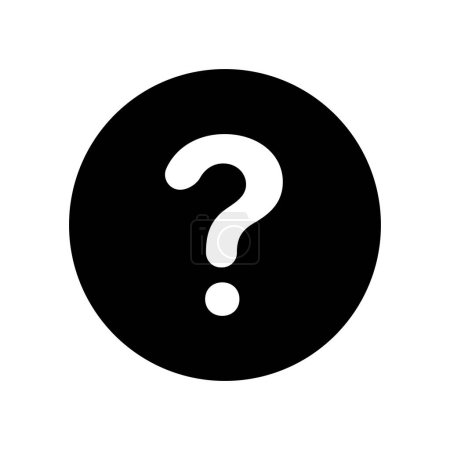 Illustration for Question mark Icon in round black background isolated flat design vector illustration on white background. - Royalty Free Image