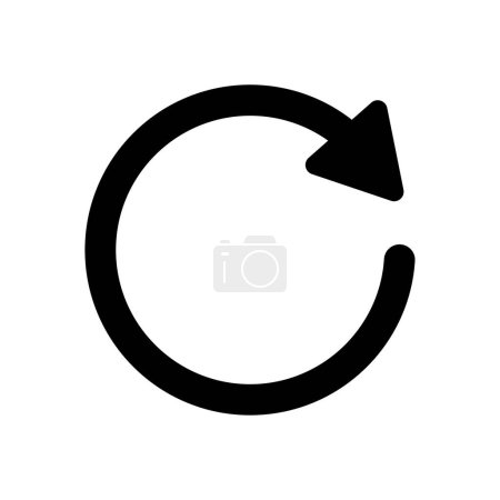 Ilustración de Reload or rotation icon symbol flat design vector illustration on white background. - Imagen libre de derechos