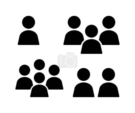 Téléchargez les illustrations : Grouping people icon set isolated vector illustration on white background. - en licence libre de droit