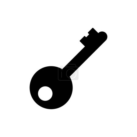 Ilustración de Key icon isolated vector illustration on white background. - Imagen libre de derechos