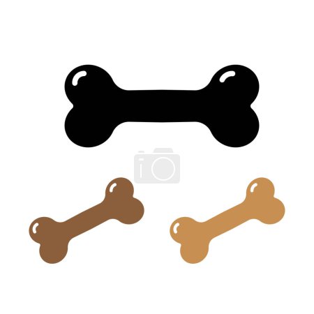Illustration for Dog bone icon isolated flat design vector illustration on white background. - Royalty Free Image