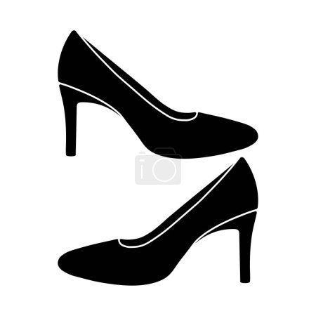 Ilustración de Icono de zapato de mujer ilustración vectorial aislada sobre un fondo blanco. - Imagen libre de derechos