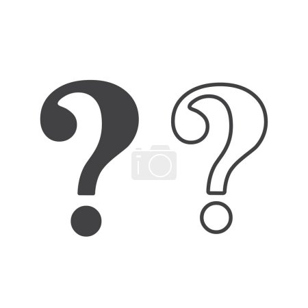 Set of question mark icon vector illustration on white background.