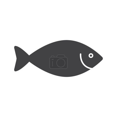 Fish icon, seafood or farm water animal isolated flat design vector illustration on white background.