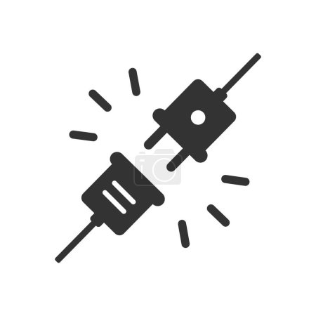 Electric socket plug connection icon isolated vector illustration on white background.