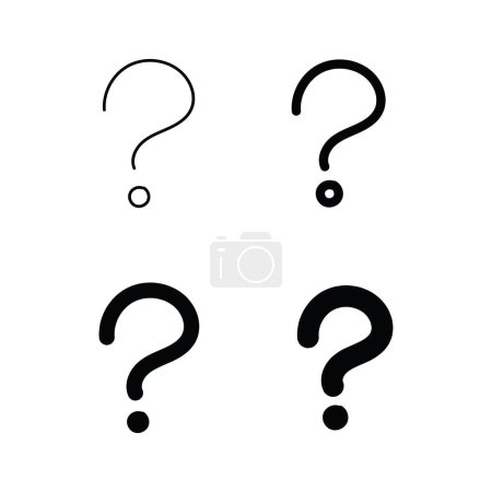 Illustration for Question mark icon set vector illustration on white background. - Royalty Free Image