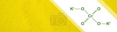 Photo for Potassium chromate with molecular structure. A common laboratory chemical use in - Royalty Free Image