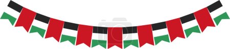 Ilustración de Ilustración de la bandera de Palestina ondeando en el viento sobre un fondo blanco - Imagen libre de derechos