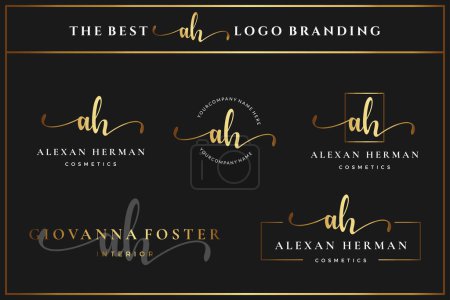Foto de Lujo Carta inicial AH Un logotipo monograma para la belleza, la moda, la colección de plantillas de diseño boutique - Imagen libre de derechos