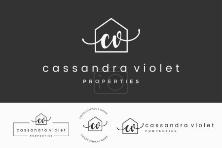 Foto de Letra inicial CV C logo inmobiliaria. Casa, casa, agente inmobiliario, propiedad, colección de diseño de vectores de edificios - Imagen libre de derechos