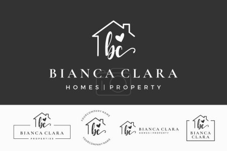 Foto de Letra inicial BC B logo inmobiliaria. Casa, casa, agente inmobiliario, propiedad, colección de diseño de vectores de edificios - Imagen libre de derechos