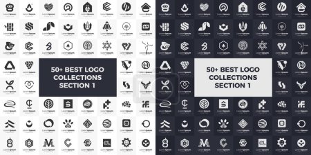 Foto de Logotipo conjunto de marca moderna y creativa idea de colección para la empresa de negocios. logos simples, diseño vectorial minimalista, abstracto, icono y favicon para la identidad de marca - Imagen libre de derechos