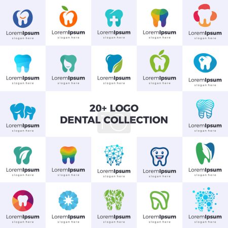 Foto de Set odontológico Logo Design Vector Collection. Logotipos del paquete colección del logotipo del dentista y los iconos de los dientes - Imagen libre de derechos