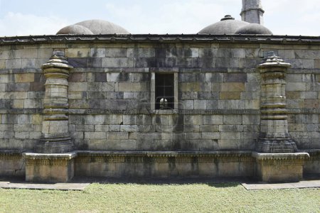 Téléchargez les photos : Shaher ki Masjid, vue de dos, architecture religieuse islamique, construite par le sultan Mahmud Begada XVe - XVIe siècle. Un site du patrimoine mondial de l'UNESCO, Gujarat, Champaner, Inde - en image libre de droit