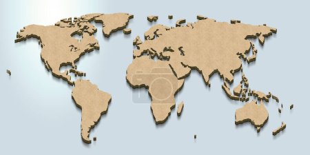 3d rendu de la carte du monde