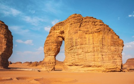 Photo for Jabal AlFil - Elephant Rock in Al Ula desert landscape, Saudi Arabia. - Royalty Free Image