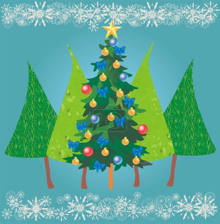 Téléchargez les photos : Composition avec des arbres de Noël pour Noël - en image libre de droit