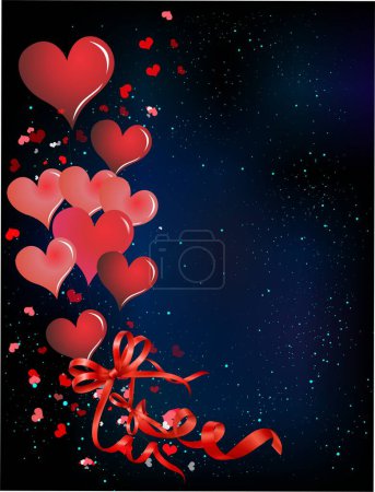 Téléchargez les photos : Composition avec coeurs rouges pour la Saint-Valentin - en image libre de droit