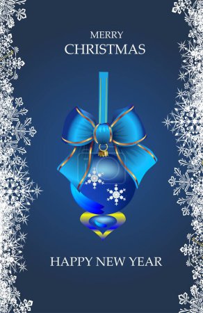 Téléchargez les photos : Composition avec boule de Noël et plaques de neige - en image libre de droit