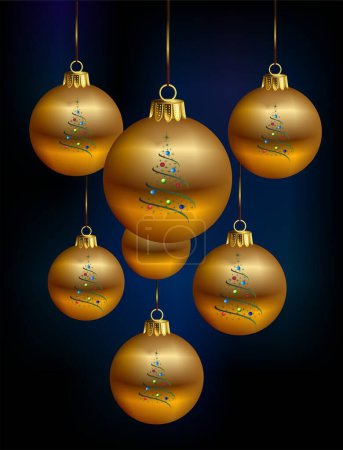 Téléchargez les photos : Composition avec boules de Noël dorées - en image libre de droit