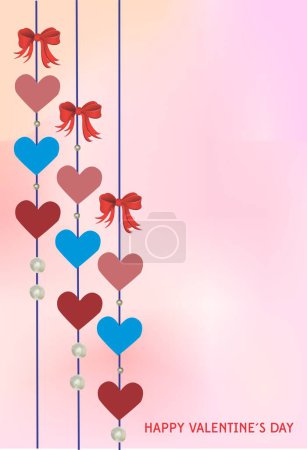 Téléchargez les photos : Composition Saint-Valentin avec coeurs et perles - en image libre de droit