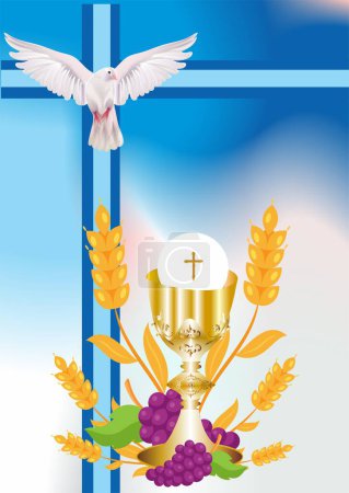 Téléchargez les photos : Composition avec des symboles caractéristiques de la Sainte Communion - en image libre de droit