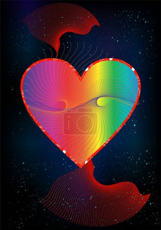 Téléchargez les photos : Composition de la Saint-Valentin avec un cœur dans une grille - en image libre de droit