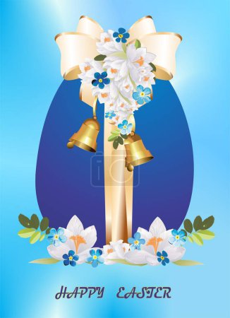 Téléchargez les photos : Composition de Pâques avec un œuf de Pâques avec des fleurs de printemps - en image libre de droit