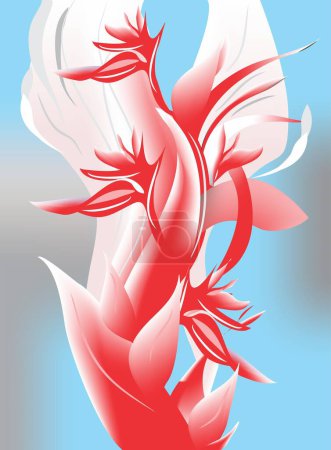Téléchargez les photos : Composition abstraite avec une fleur rouge et blanche - en image libre de droit