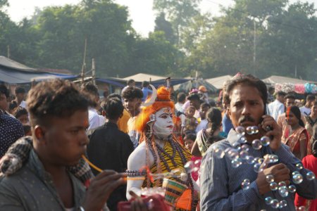 Photo for 31st October 2022, Kolkata, West Bengal, India. Bahurupi of Lord Shiva During Chhath Puja - Royalty Free Image