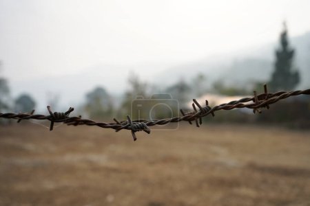 Barbed wire in Village for Protection