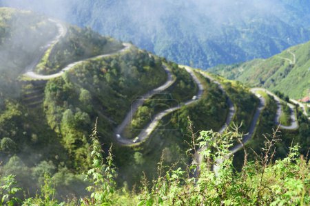 Foto de Antecedentes de la Ruta de la Seda Zig jalá Road Sikkim - Imagen libre de derechos