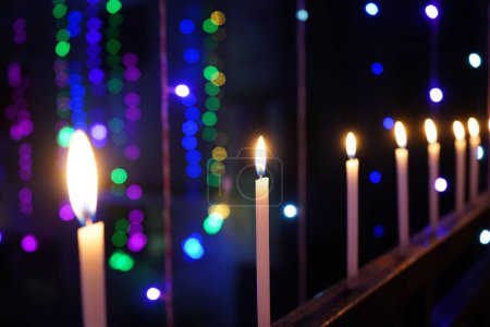 Kerzenhintergrund während der Nacht in Diwali