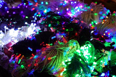 Colorful Led light in Kolkata Ezra Street for Diwali Decoration