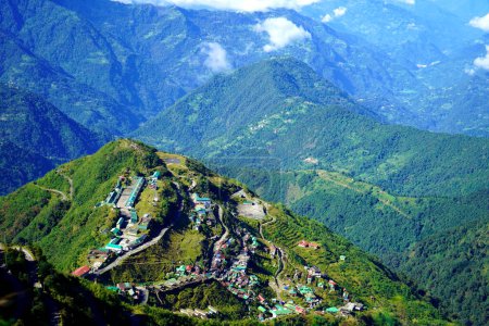 Photo for Full view of Zuluk Village from top of Silk Route Sikkim - Royalty Free Image