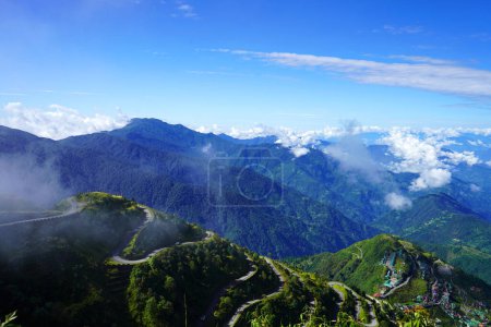 Photo for Himalayan Range of Silk Route Sikkim With Zig Zag Road - Royalty Free Image