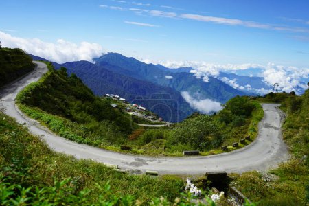 Photo for Horse Shoe Type Zig Zag Road in Silk Route Sikkim - Royalty Free Image