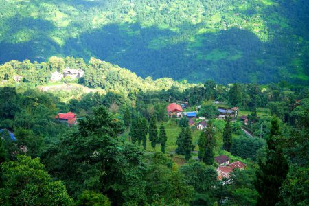 Schräges Dorf in Kalimpong in Nordbengalen, Sillery Gaon
