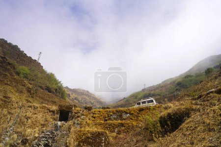 Photo for LOW ANGLE VIEW OF ZIG ZAG ROAD IN SIKKIM - Royalty Free Image